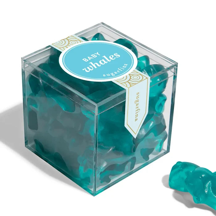 Small box of Sugarfina Baby Whales blueberry gummy candies