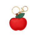 Personalized Vegan Leather Apple Keychain