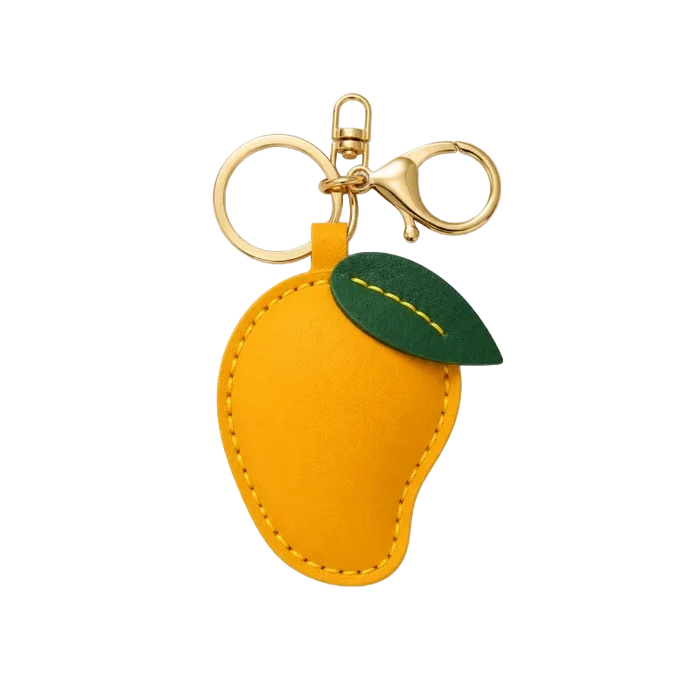Personalized Vegan Leather Mango Keychain