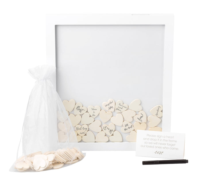 Personalized Wedding Guest Book Alternative – Heart Drop Frame