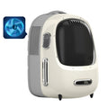 Breezy 2 Cat Carrier in cream white featuring a ventilated dome design with built-in fan and lighting system for breathable and comfortable pet travel