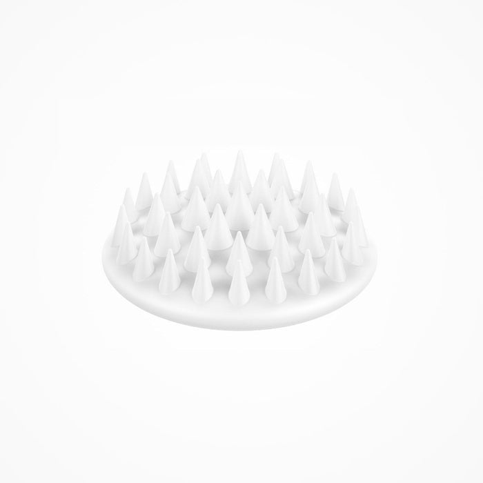 White Pet Massage Comb with soft silicone bristles for daily pet grooming and massage