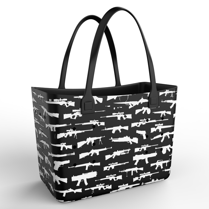 Pew Pew Black Tote Bag