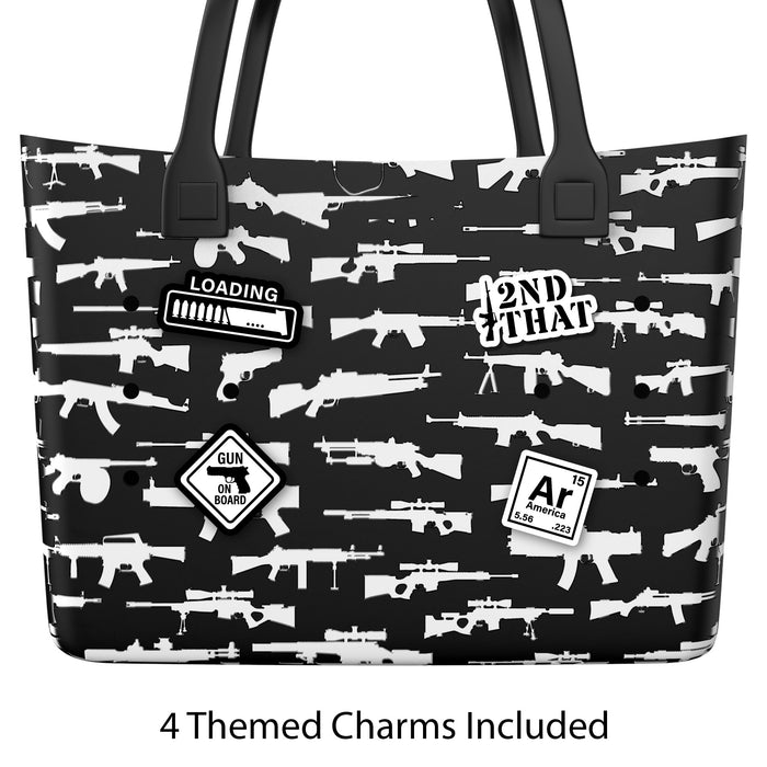 Pew Pew Black Tote Bag
