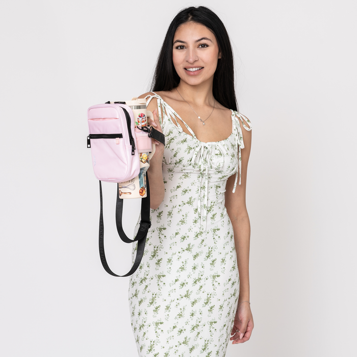 Pink Medium Bag With Tumbler Belt