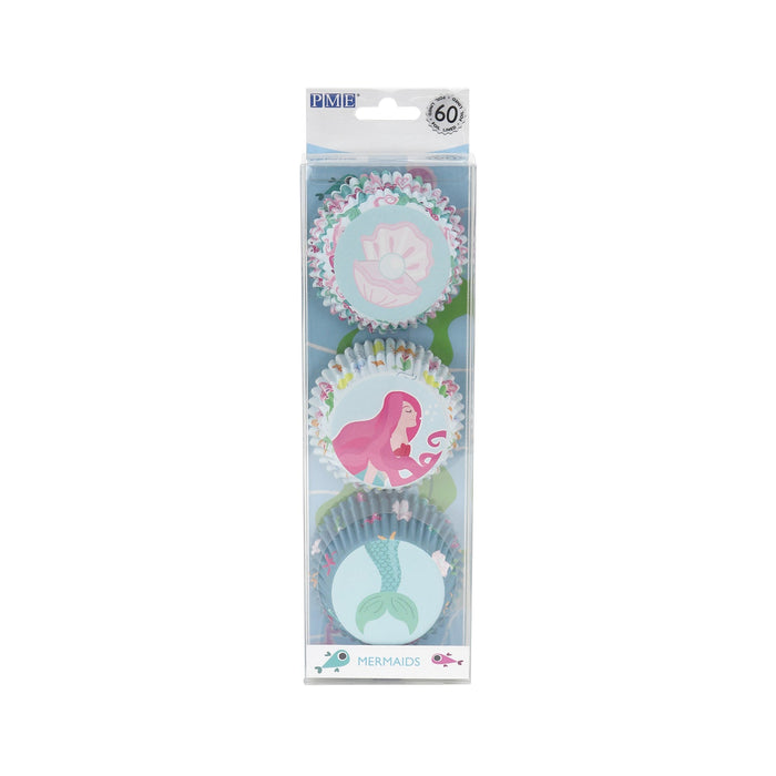 PME Foil Lined Cupcake Cases, Mermaid, Pk of 60