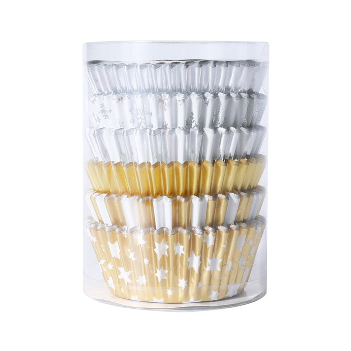 PME Foil Lined Cupcake Cases, Metallic Gold & Silver