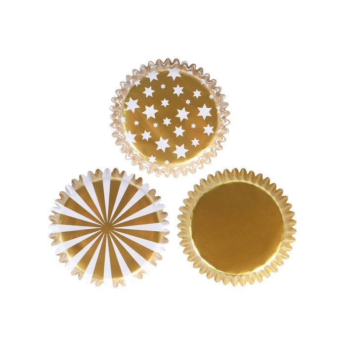PME Foil Lined Cupcake Cases, Metallic Gold & Silver