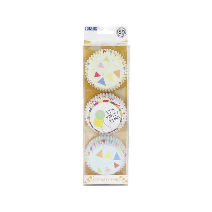PME Foil Lined Cupcake Cases, Party, Pk of 60, Set of 3 designs