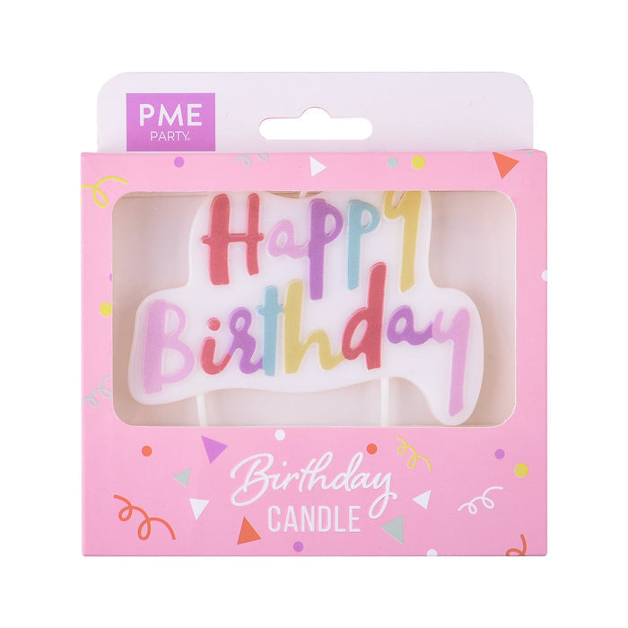 PME Happy Birthday Candle, Pastel Pinks