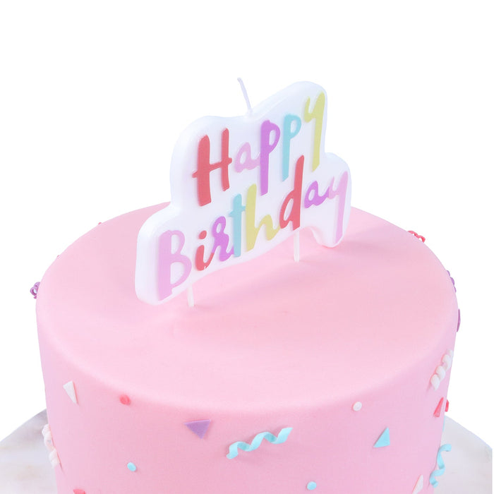 PME Happy Birthday Candle, Pastel Pinks