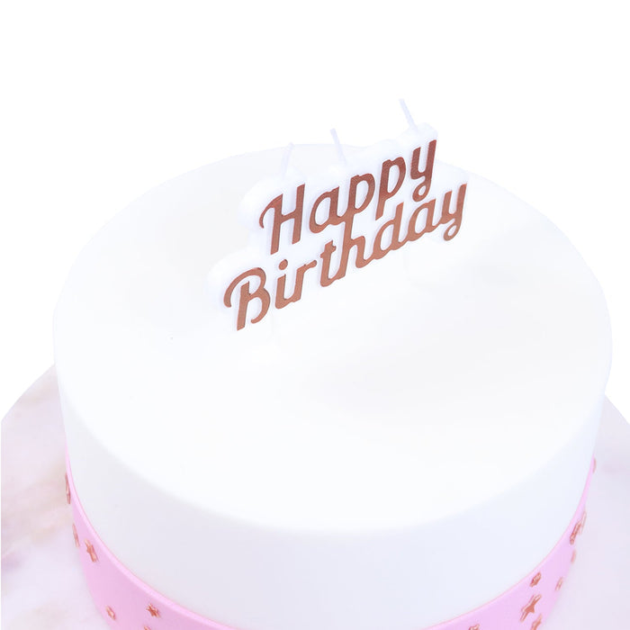 PME Happy Birthday Candle, Rose Gold