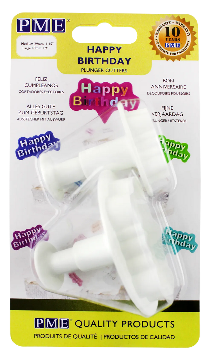 PME Happy Birthday Plunger Cutters – Medium & Large, Set of 2