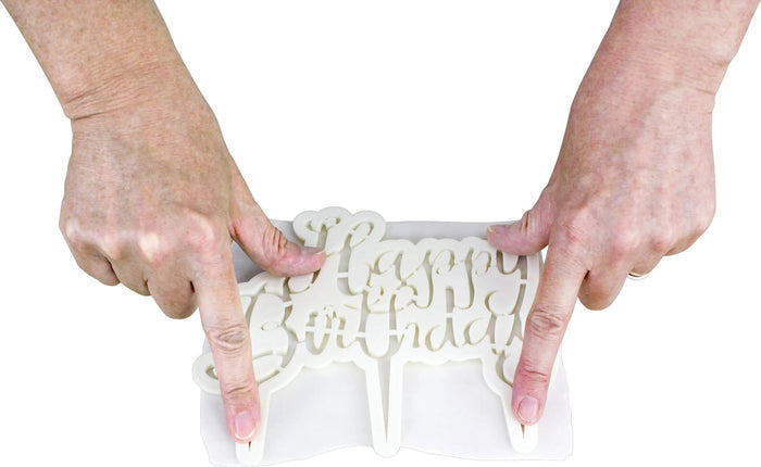 PME Happy Birthday Script Cake Topper Cutter – 7.3 × 6 in