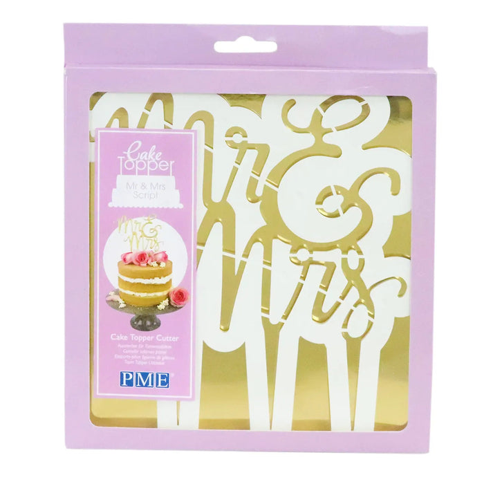 PME Mr & Mrs Script Cake Topper Cutter – 7.3 × 7.7 in