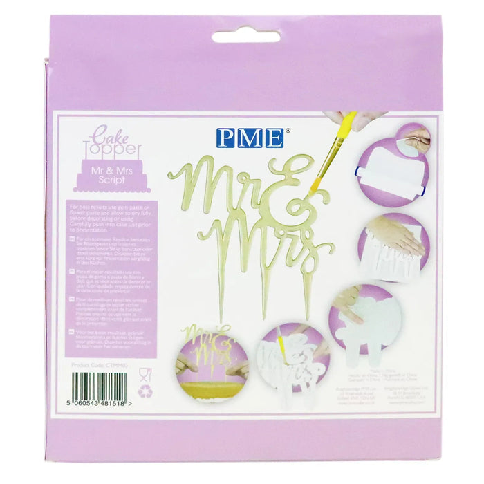 PME Mr & Mrs Script Cake Topper Cutter – 7.3 × 7.7 in