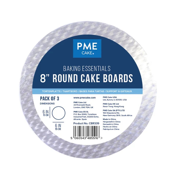 PME Round Cake Board 8in, Set of 3