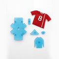 PME Soccer Ball & Shirt Cutter Set product image,
 PME football themed fondant cutters for cakes cookies and cupcake decorations,
 Soccer ball and shirt cutter set for sports themed cake decorating and sugarcraft