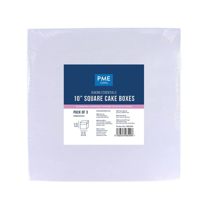 PME Square Cake Box 10 x 6in, Set of 3
