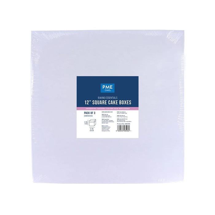 PME Square Cake Box 12 x 6in, Set of 3