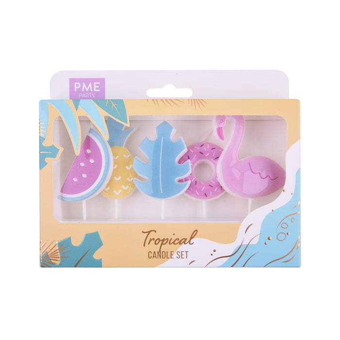 PME Tropical Party Themed Candle, Set of 5