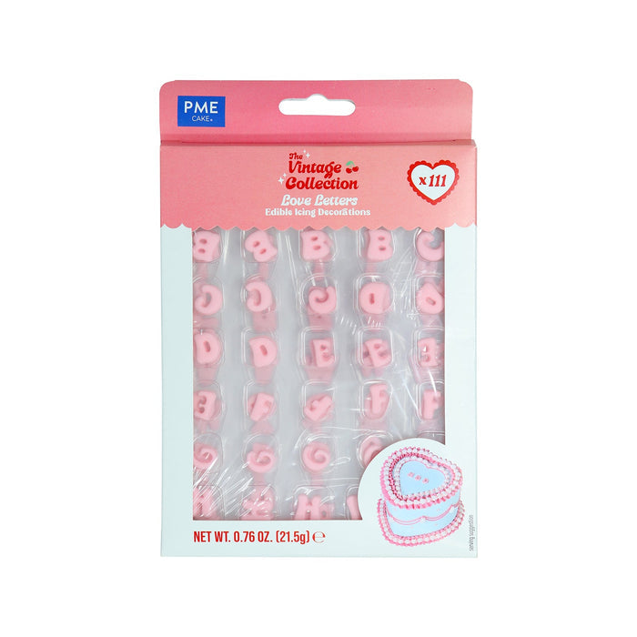 PME Valentines Love Letters Edible Sugar Decorations, Pack of 111
