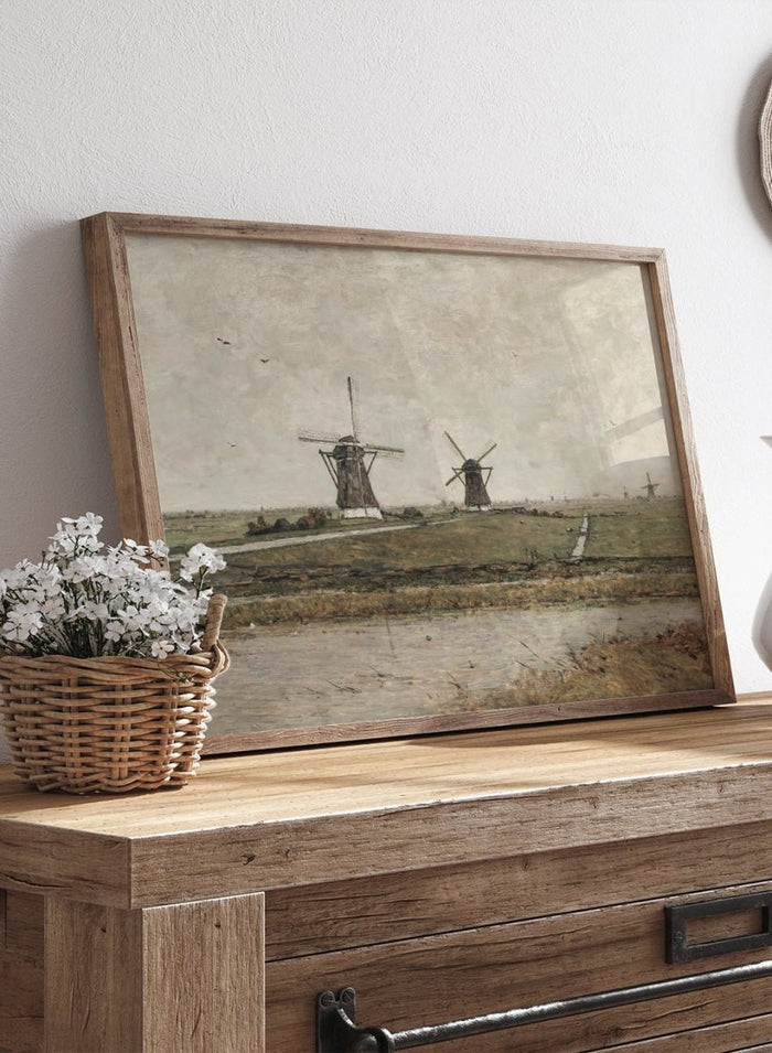 "Polder with Mills near Overschie" Art Print_Sugar & Canvas_Paul Gabriël