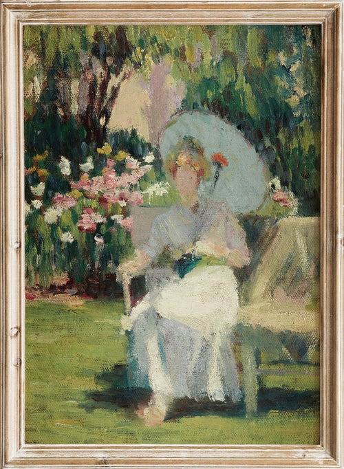 "Portrait of Alice L. Riddle Kindler in the Phlox Garden" Art Print_Sugar & Canvas_Hugh Henry Breckenridge