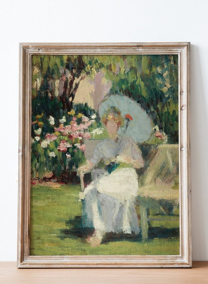 "Portrait of Alice L. Riddle Kindler in the Phlox Garden" Art Print_Sugar & Canvas_Hugh Henry Breckenridge