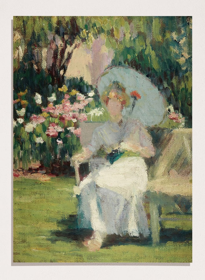 "Portrait of Alice L. Riddle Kindler in the Phlox Garden" Art Print_Sugar & Canvas_Hugh Henry Breckenridge
