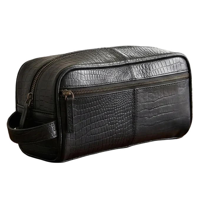Premium Buffalo Leather Toiletry Bag Dopp kit