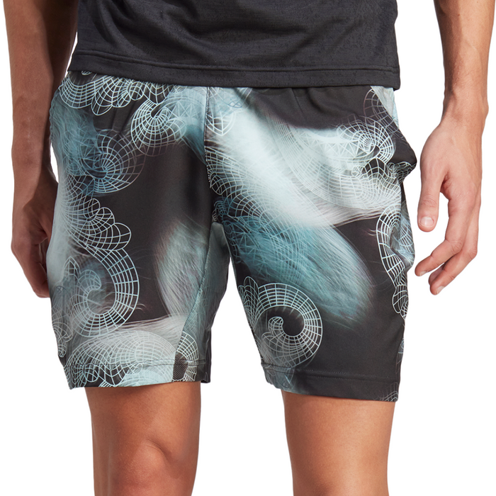 Adidas Printed AEROREADY Ergo Pro Men Tennis Shorts - Black