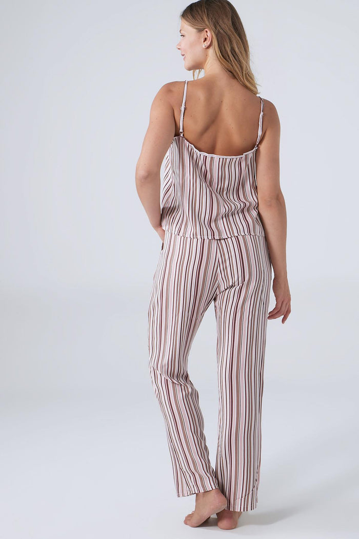 Printed Pyjama Set - Pink Striped