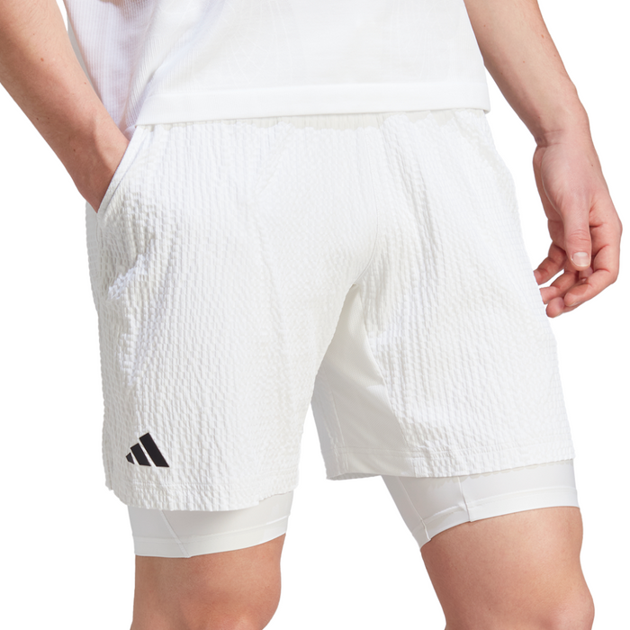 Adidas Pro 2 in 1 Mens Tennis Short - White