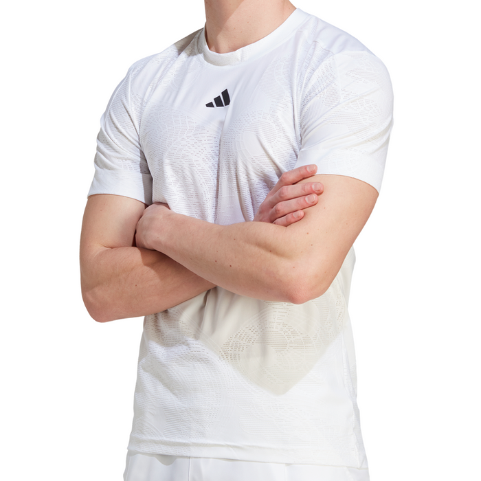 Adidas Pro AEROREADY FreeLift Mens Tennis T-Shirt - White/Black