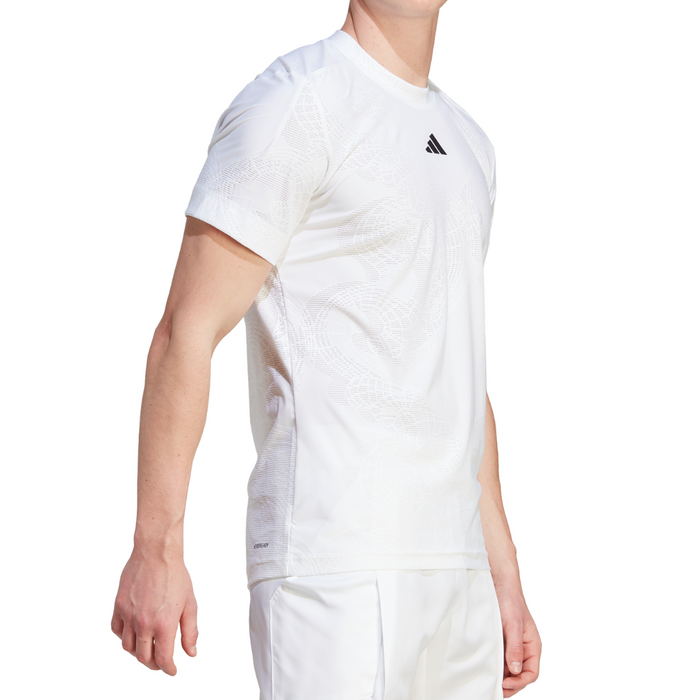 Adidas Pro AEROREADY FreeLift Mens Tennis T-Shirt - White/Black