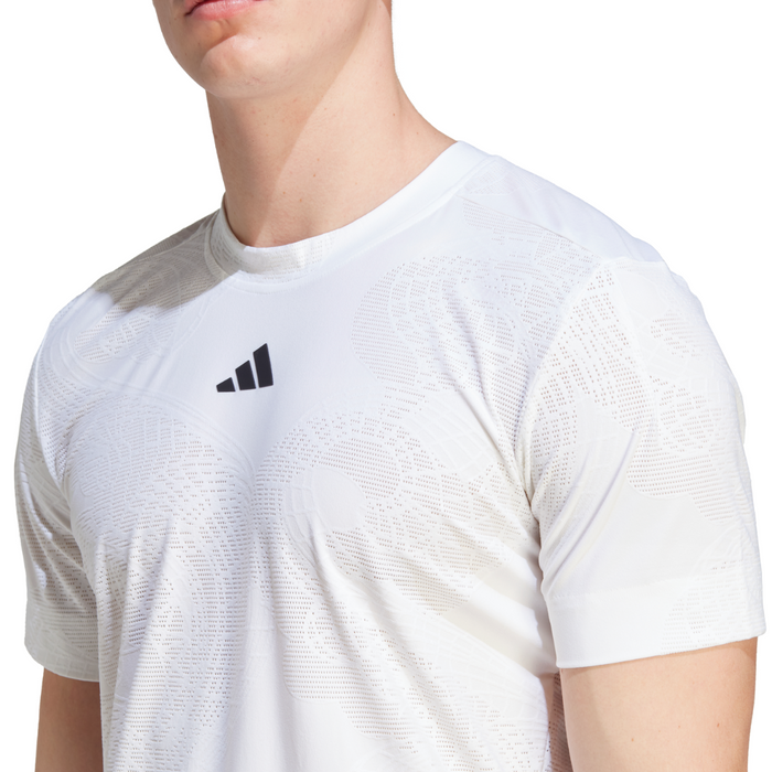 Adidas Pro AEROREADY FreeLift Mens Tennis T-Shirt - White/Black