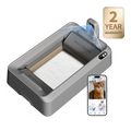 PETKIT Purobot Crystal Duo cat litter box with waste trap lid and smartphone app on a white background
