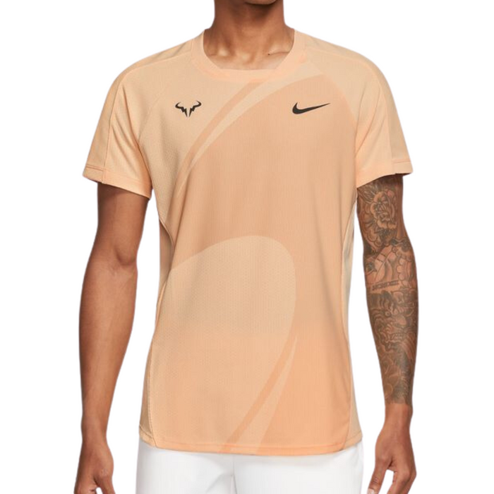 Nike Rafa  Dri-Fit ADV Short-Sleeve Men Tennis Top - Ice Peach/Black