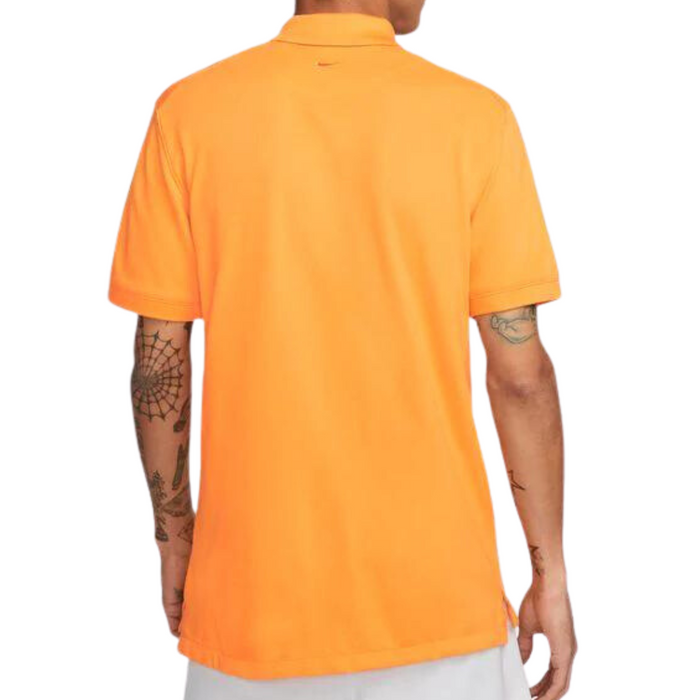Nike Rafa Slim-Fit Men Tennis Polo - Vivid Orange/White/Baltic Blue
