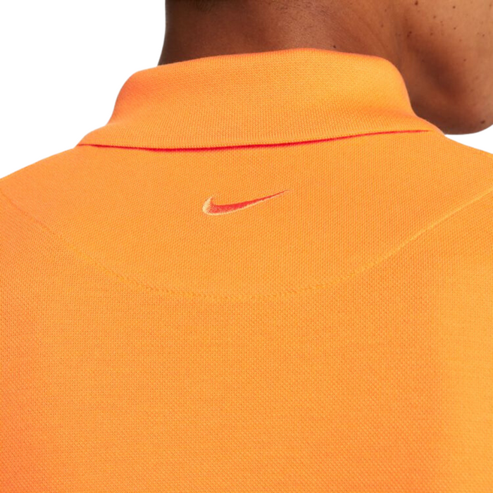 Nike Rafa Slim-Fit Men Tennis Polo - Vivid Orange/White/Baltic Blue