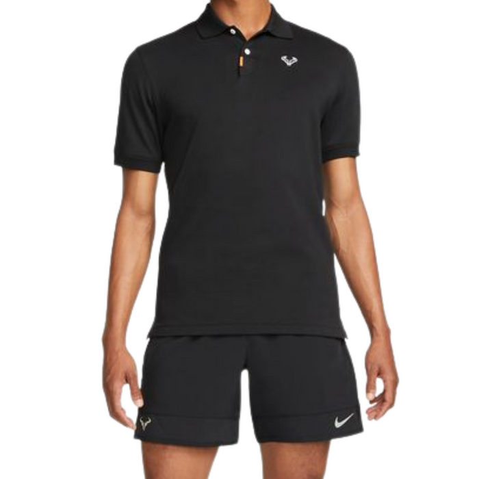 Nike Rafa Slim-Fit Mens Tennis Polo - Black/White