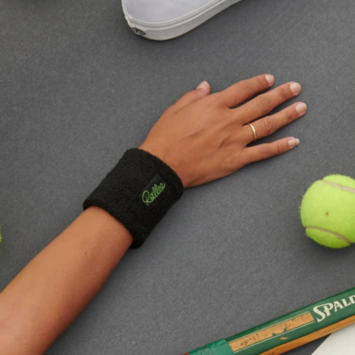 Rallee Classic One Size Tennis Wristband - Black/Rallee Green