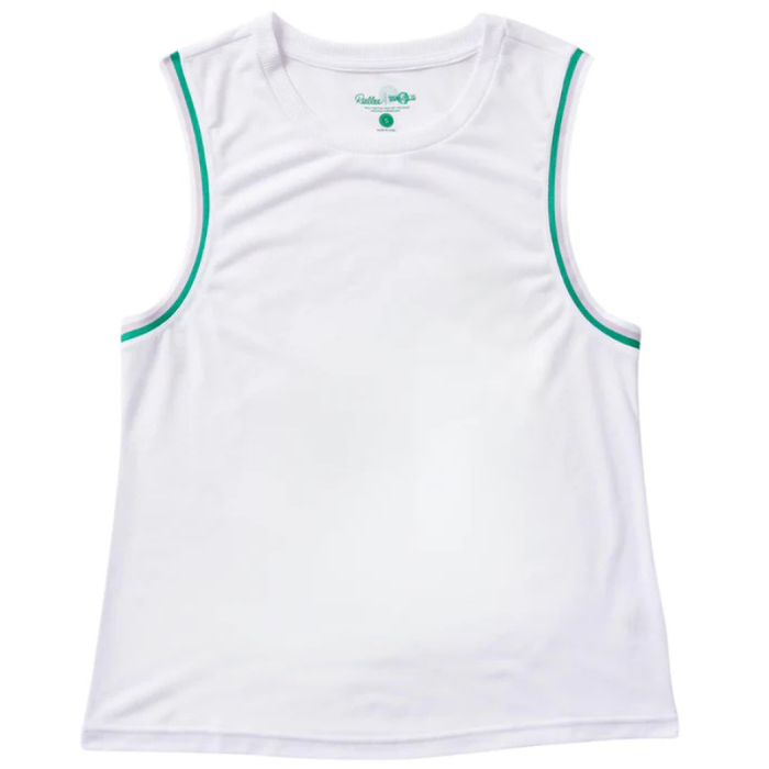 Rallee Fine Line Muscle Womens Tennis Tank - White