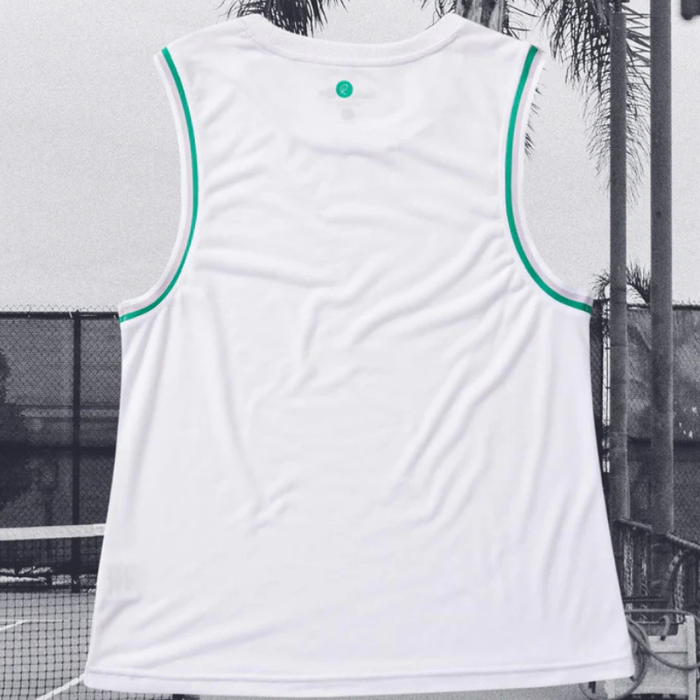 Rallee Fine Line Muscle Womens Tennis Tank - White