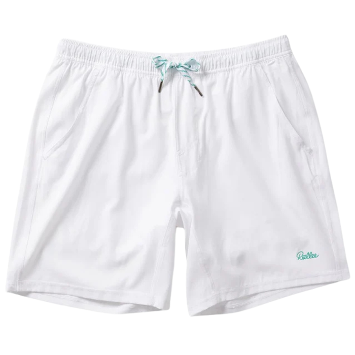 Rallee Lined Signature Mens Tennis Short - White
