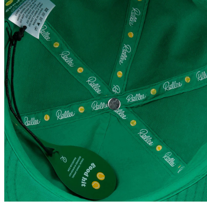 Rallee x NPL 'Healthy Competition' Soft Peak Pickleball Cap OSFM - Baggy Green with White Embroidery