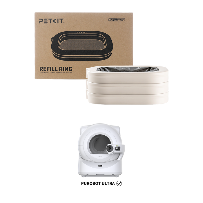 Refill Ring displayed together with Purobot Ultra Automatic Litter Box, highlighting compatibility and product design
