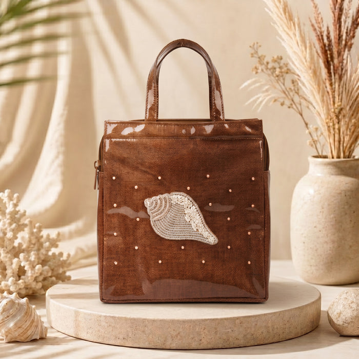 Samyak Premium Shankh Tote Bag – Brown