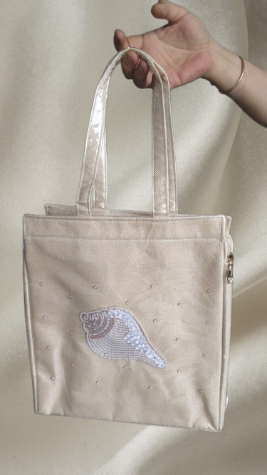 Samyak Premium Shankh Tote Bag – Ivory
